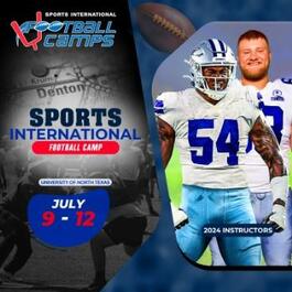 Logo of 2024 - Sports International Football Camps featuring members of the Dallas Cowboys (University of North Texas, Denton, TX)